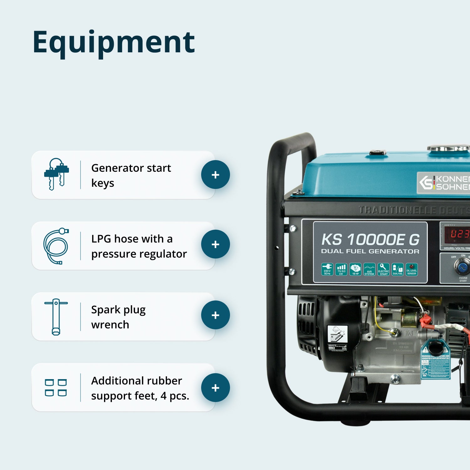 LPG/Benzīna ģenerators "Könner & Söhnen" KS 10000E G