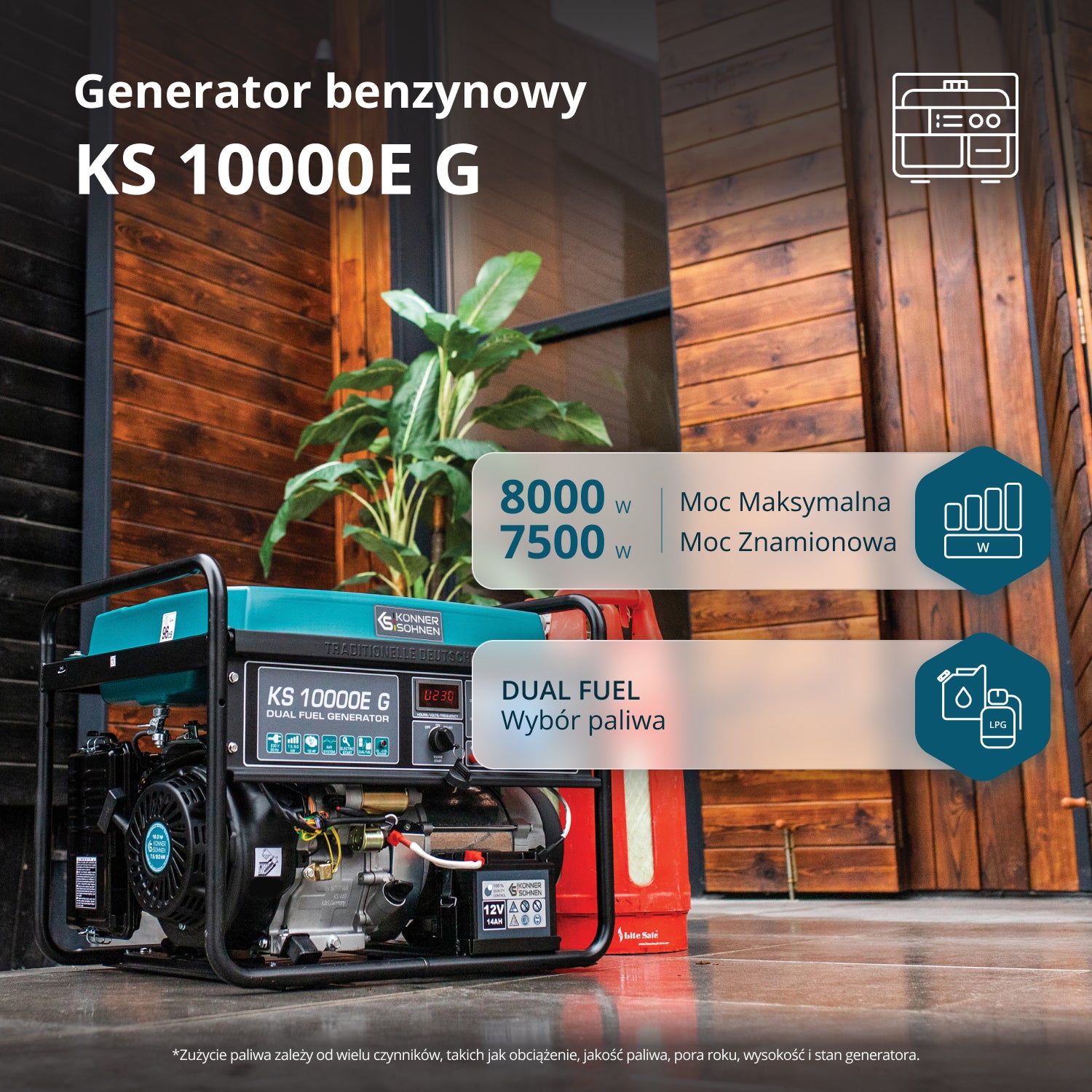 LPG/Bensiin Generaator "Könner & Söhnen" KS 10000E G
