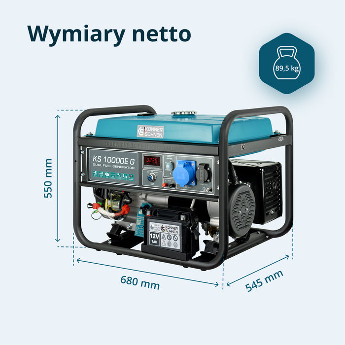 Generator benzynowo-gazowy „Könner & Söhnen” KS 10000E G