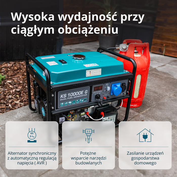 Generator benzynowo-gazowy „Könner & Söhnen” KS 10000E G