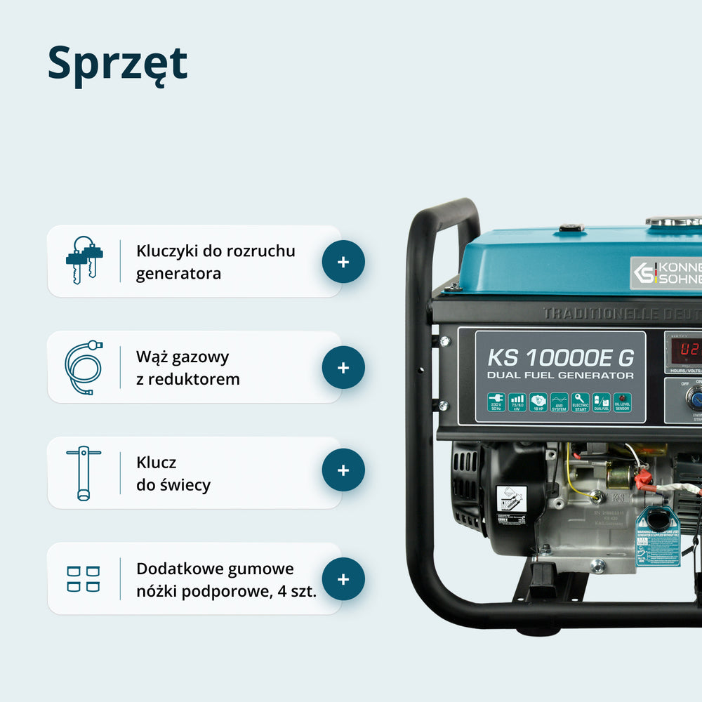 Generator benzynowo-gazowy „Könner & Söhnen” KS 10000E G