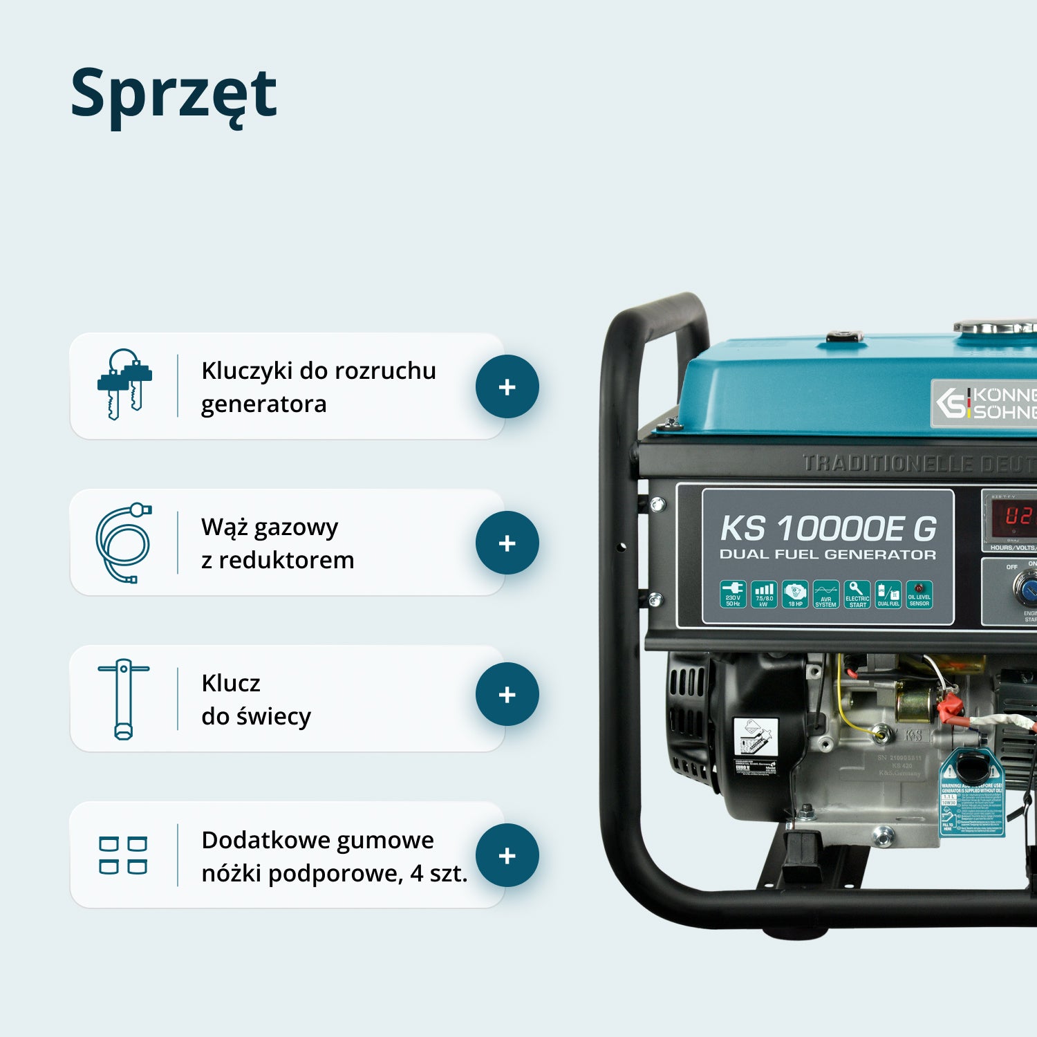 LPG/Bensiin Generaator "Könner & Söhnen" KS 10000E G