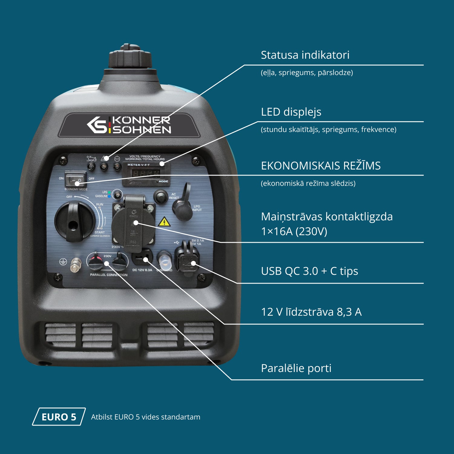 LPG/benzīna invertora ģenerators KS 3100iG S