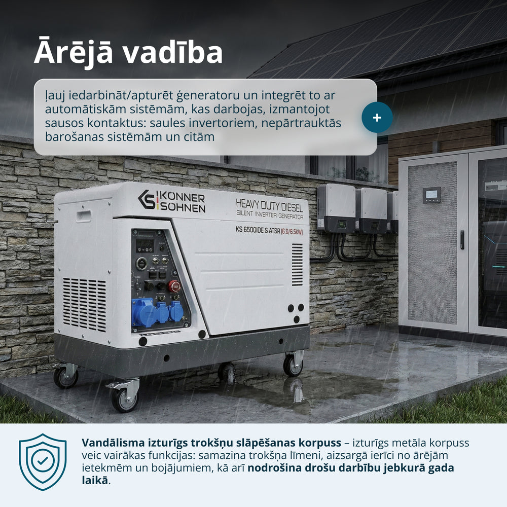 Dīzeļa invertora ģenerators skaņu izolējošā korpusā KS 6500iDE S ATSR