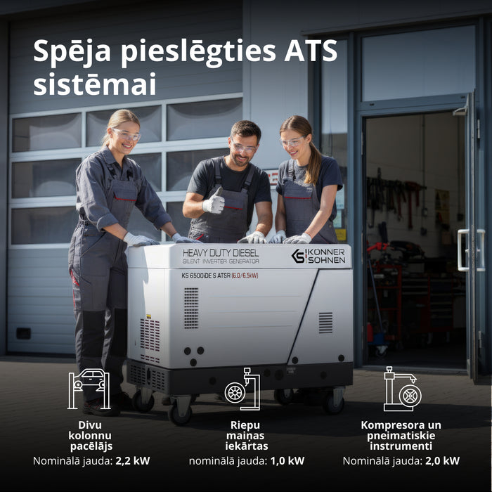 Dīzeļa invertora ģenerators skaņu izolējošā korpusā KS 6500iDE S ATSR