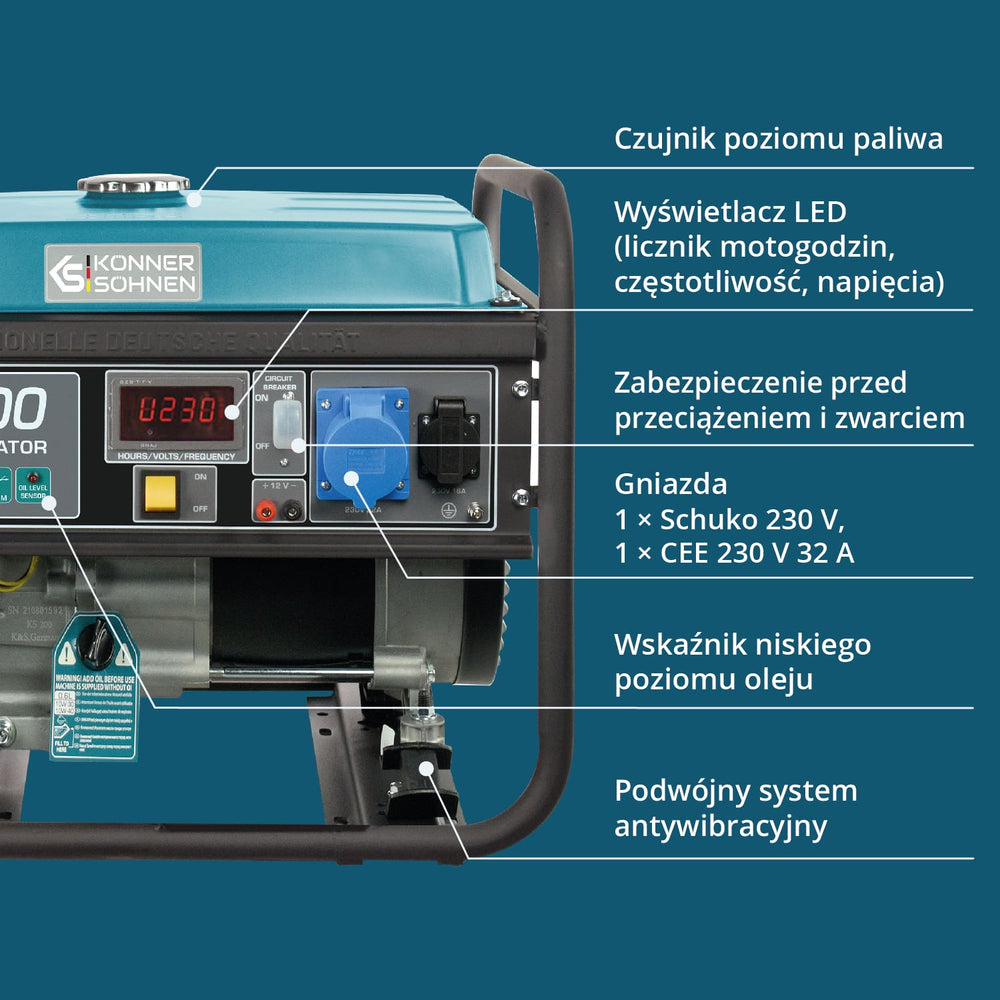 Generator benzynowy „Könner & Söhnen” KS 7000
