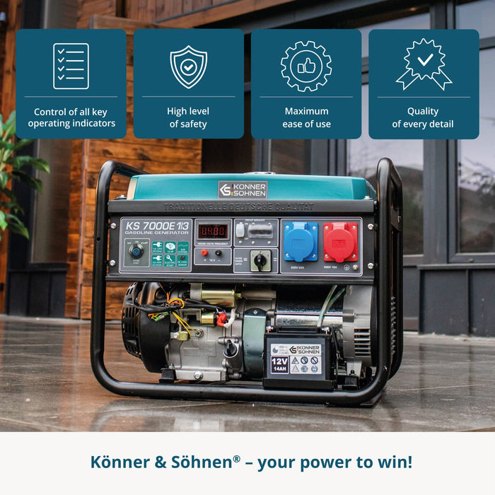 Benzīna ģenerators "Könner & Söhnen" KS 7000E 1/3