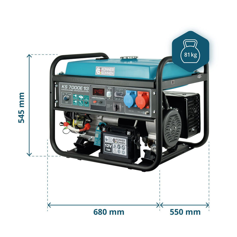 Benzīna ģenerators "Könner & Söhnen" KS 7000E 1/3