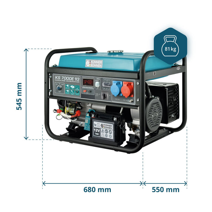 Benzīna ģenerators "Könner & Söhnen" KS 7000E 1/3