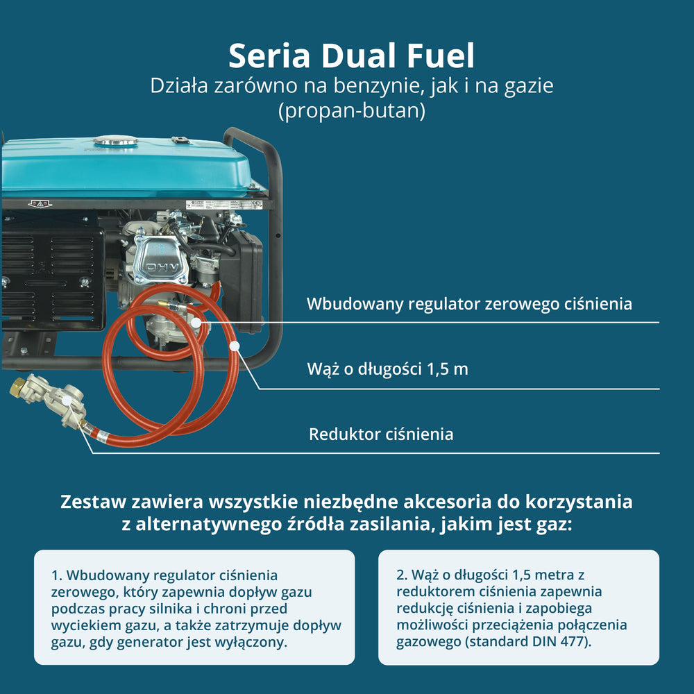Generator benzynowo-gazowy „Könner & Söhnen” KS 7000E G