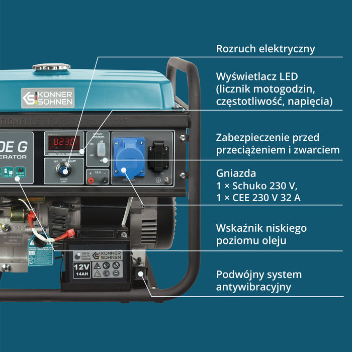 Generator benzynowo-gazowy „Könner & Söhnen” KS 7000E G