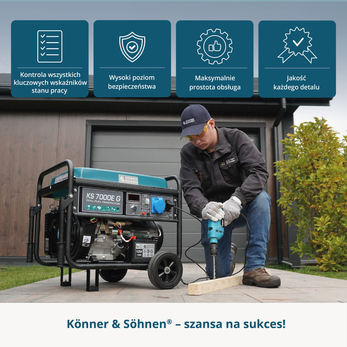Generator benzynowo-gazowy „Könner & Söhnen” KS 7000E G