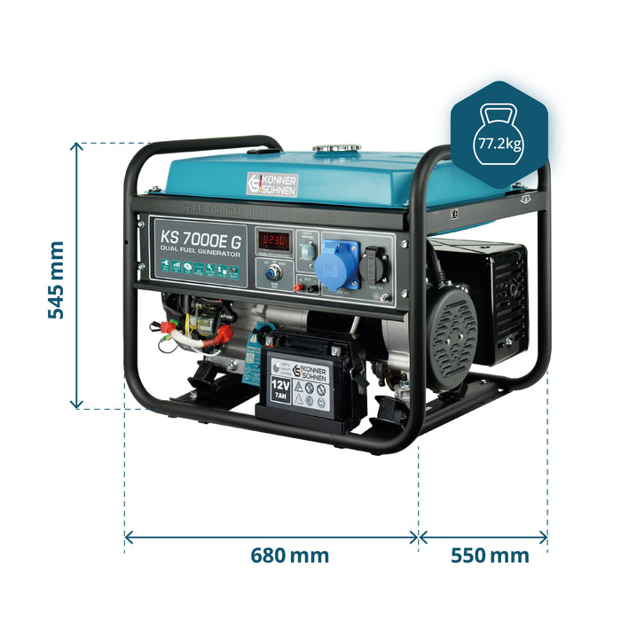 Generator benzynowo-gazowy „Könner & Söhnen” KS 7000E G