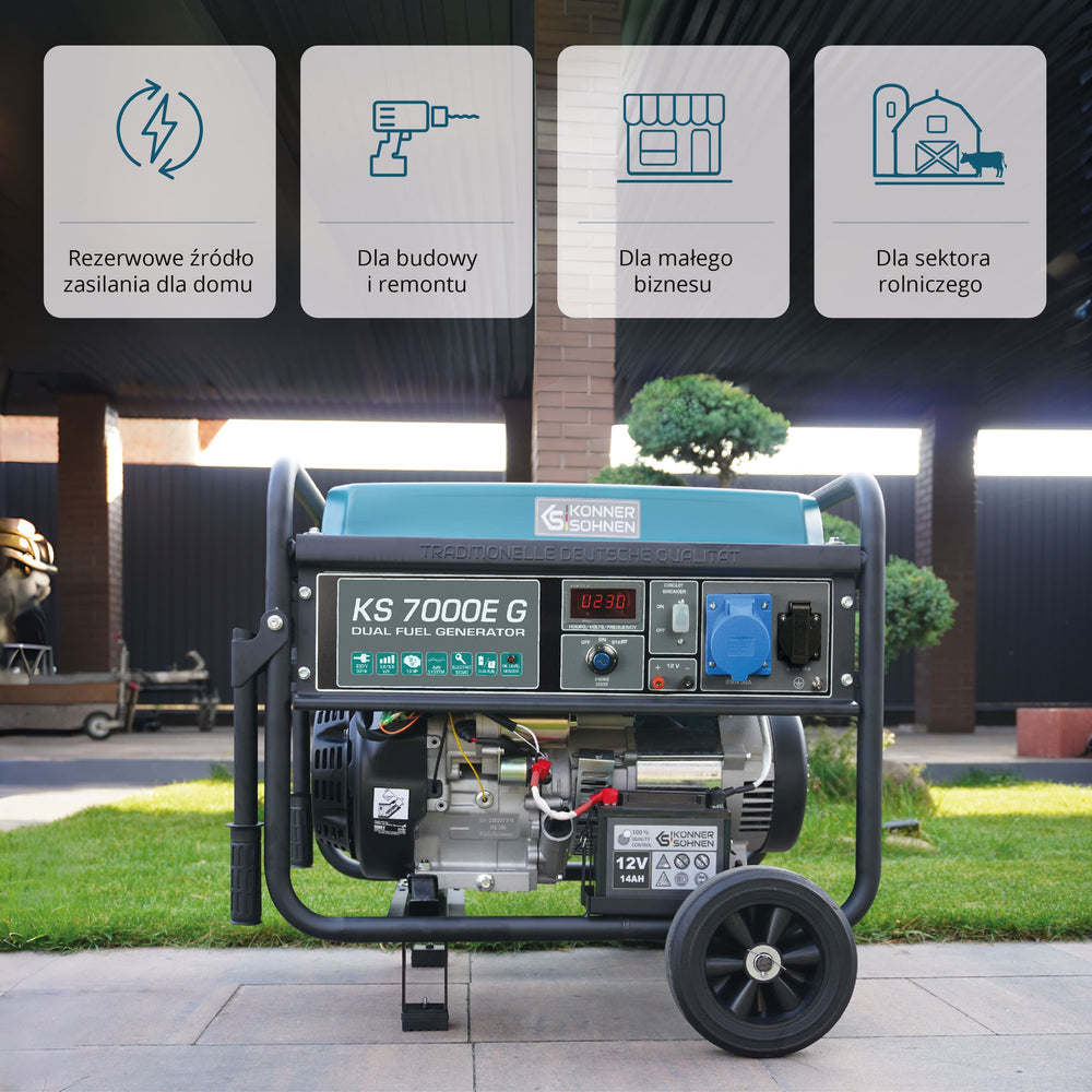 Generator benzynowo-gazowy „Könner & Söhnen” KS 7000E G