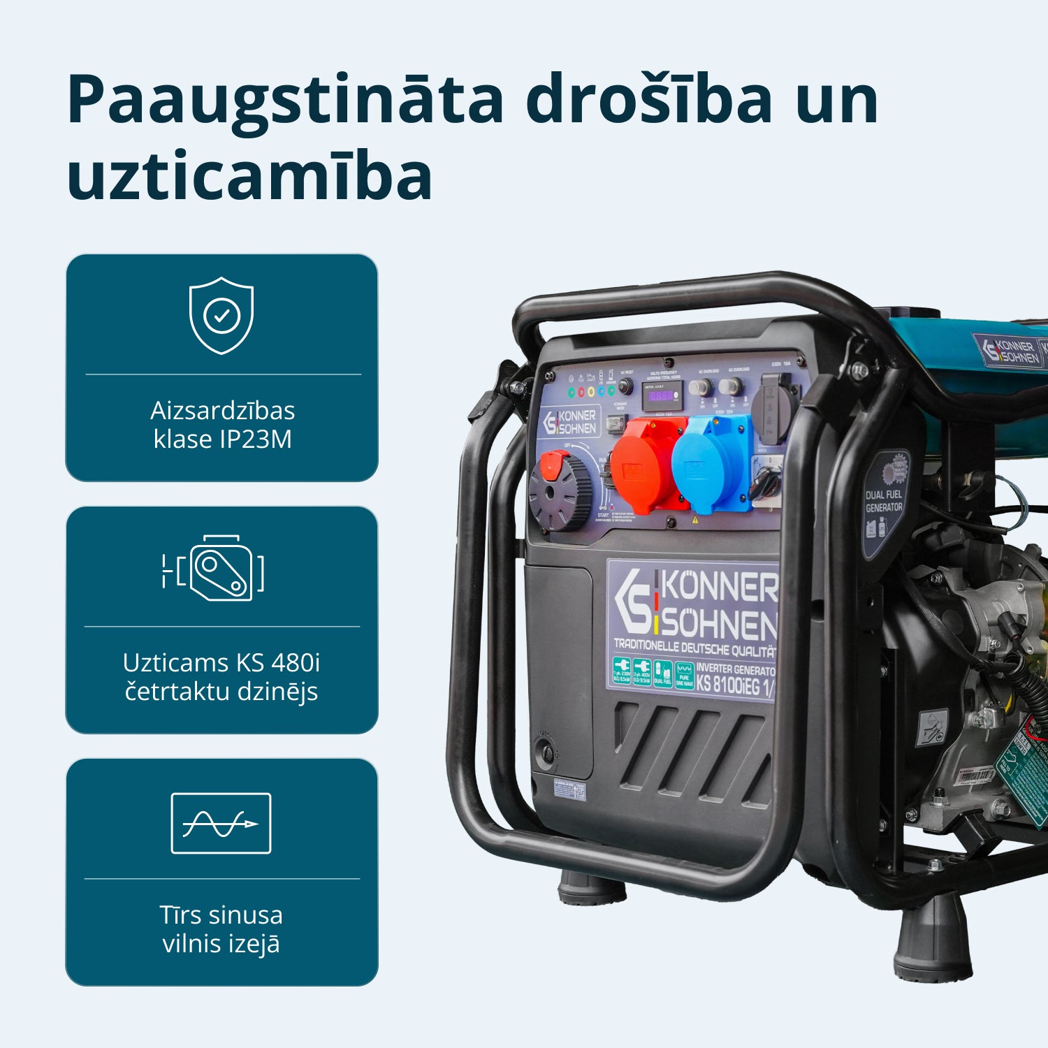 LPG/benzīna invertora ģenerators KS 8100iEG 1/3