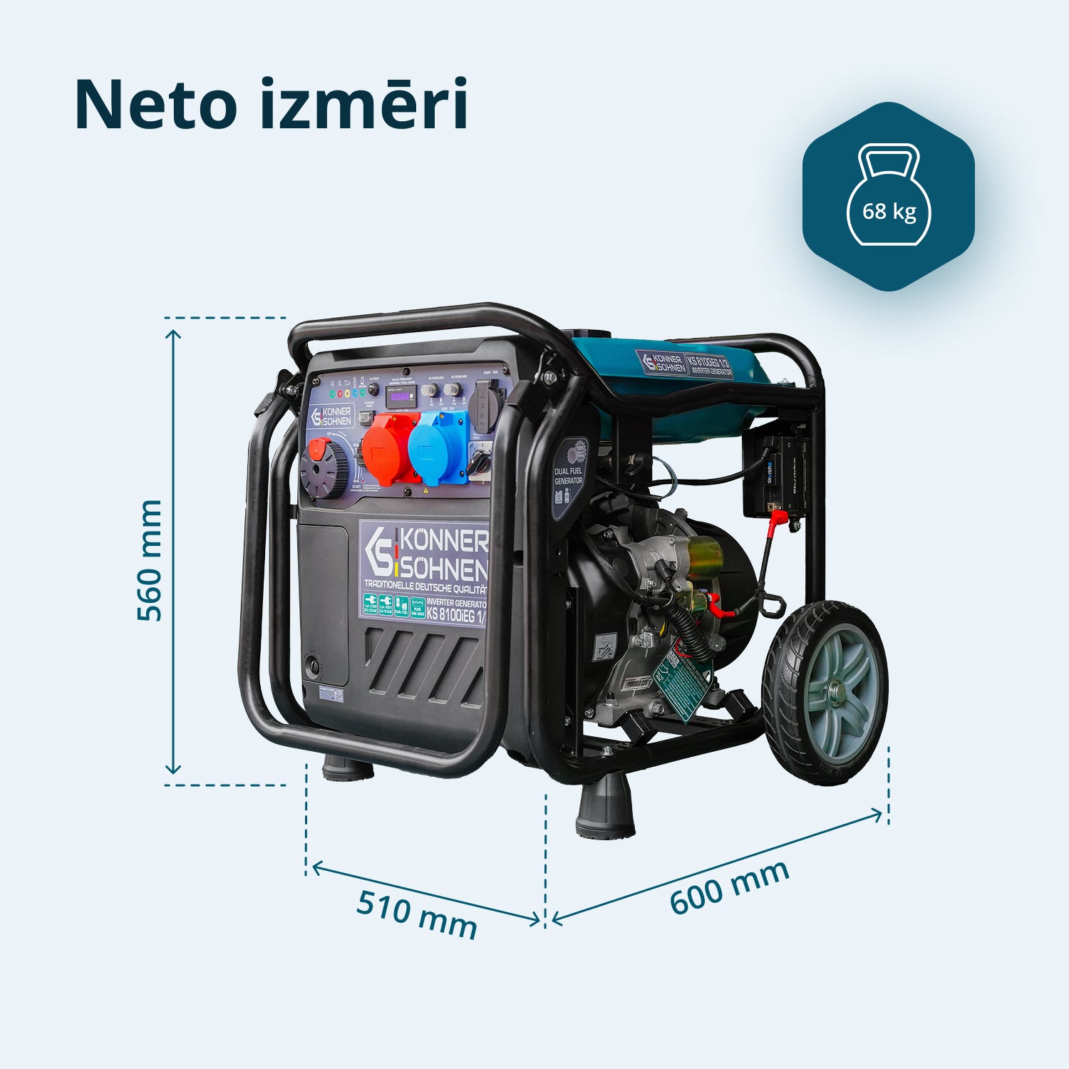 LPG/benzīna invertora ģenerators KS 8100iEG 1/3
