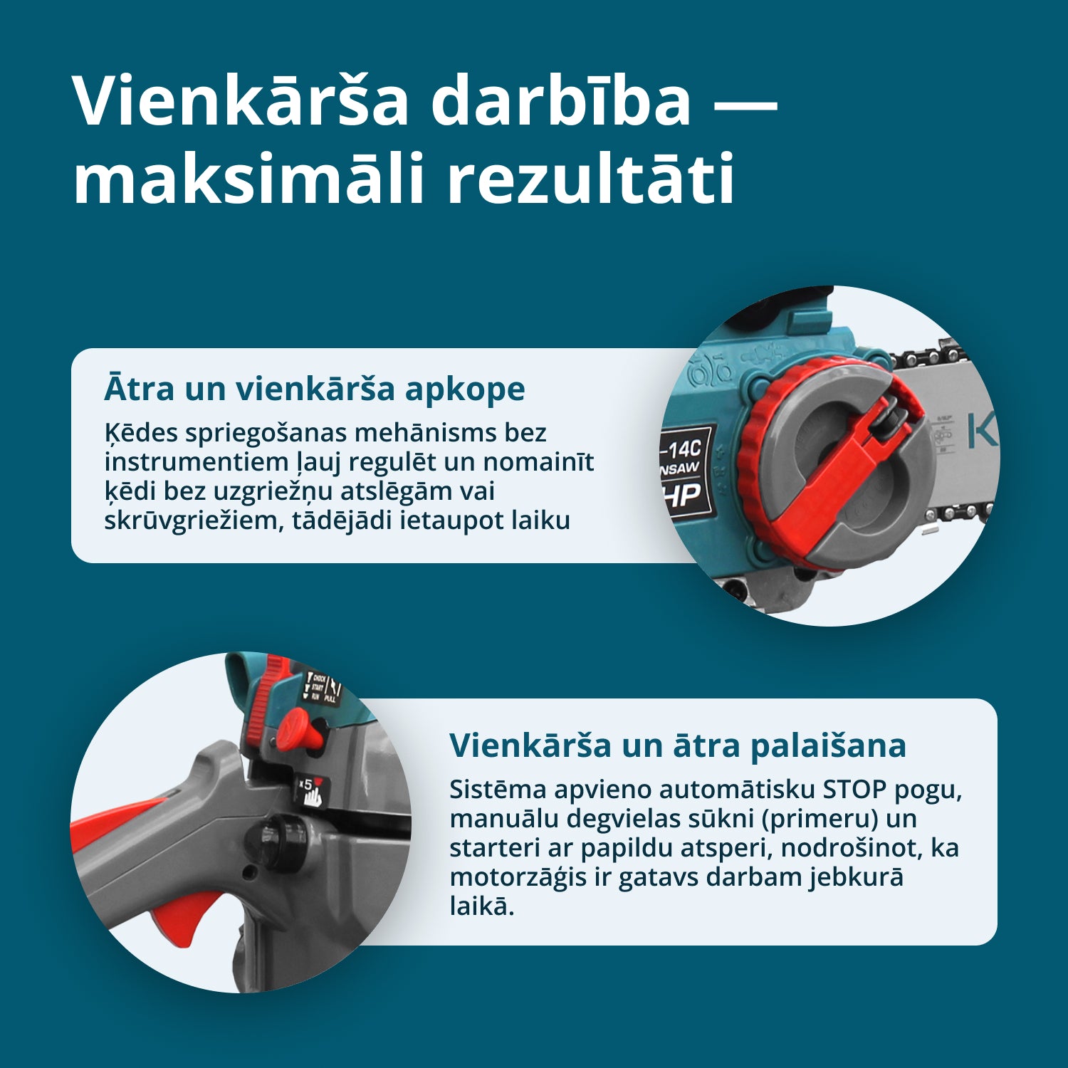 Benzīna motorzāģis KS CS18G-14C