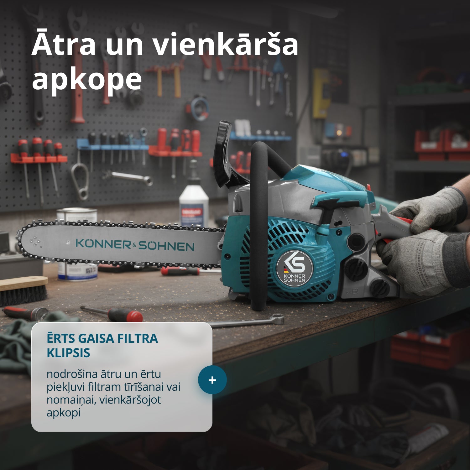 Benzīna motorzāģis KS CS18G-14C