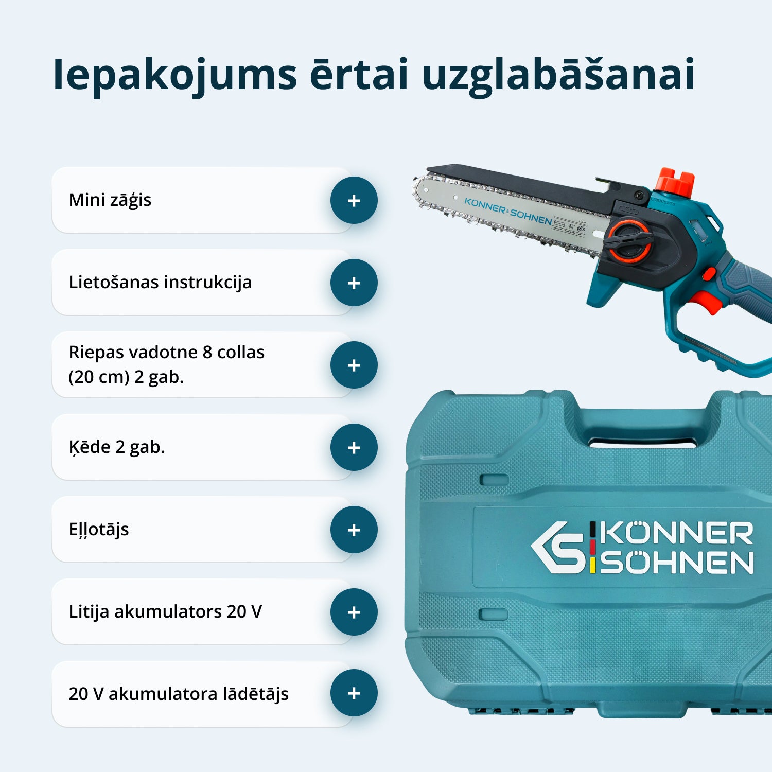 Bezvadu Mini Motorzāģis KS MCS20V-8 Korpuss