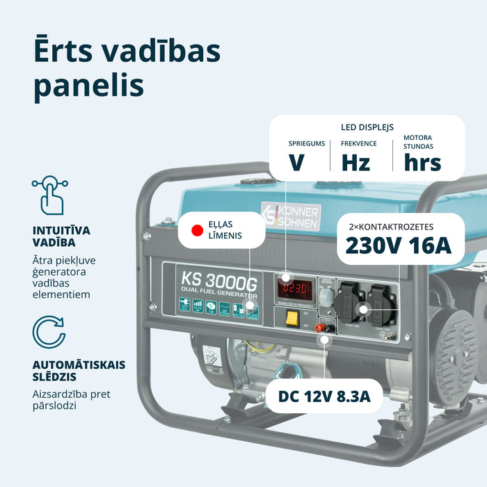 LPG/Benzīna ģenerators "Könner & Söhnen" KS 3000G