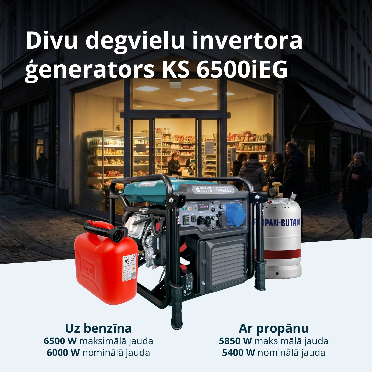 Divu degvielu invertora ģenerators KS 6500iEG