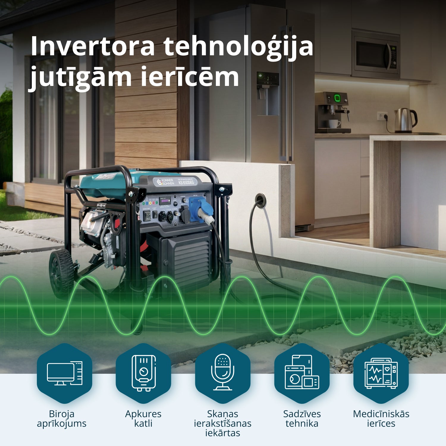 Divu degvielu invertora ģenerators KS 6500iEG