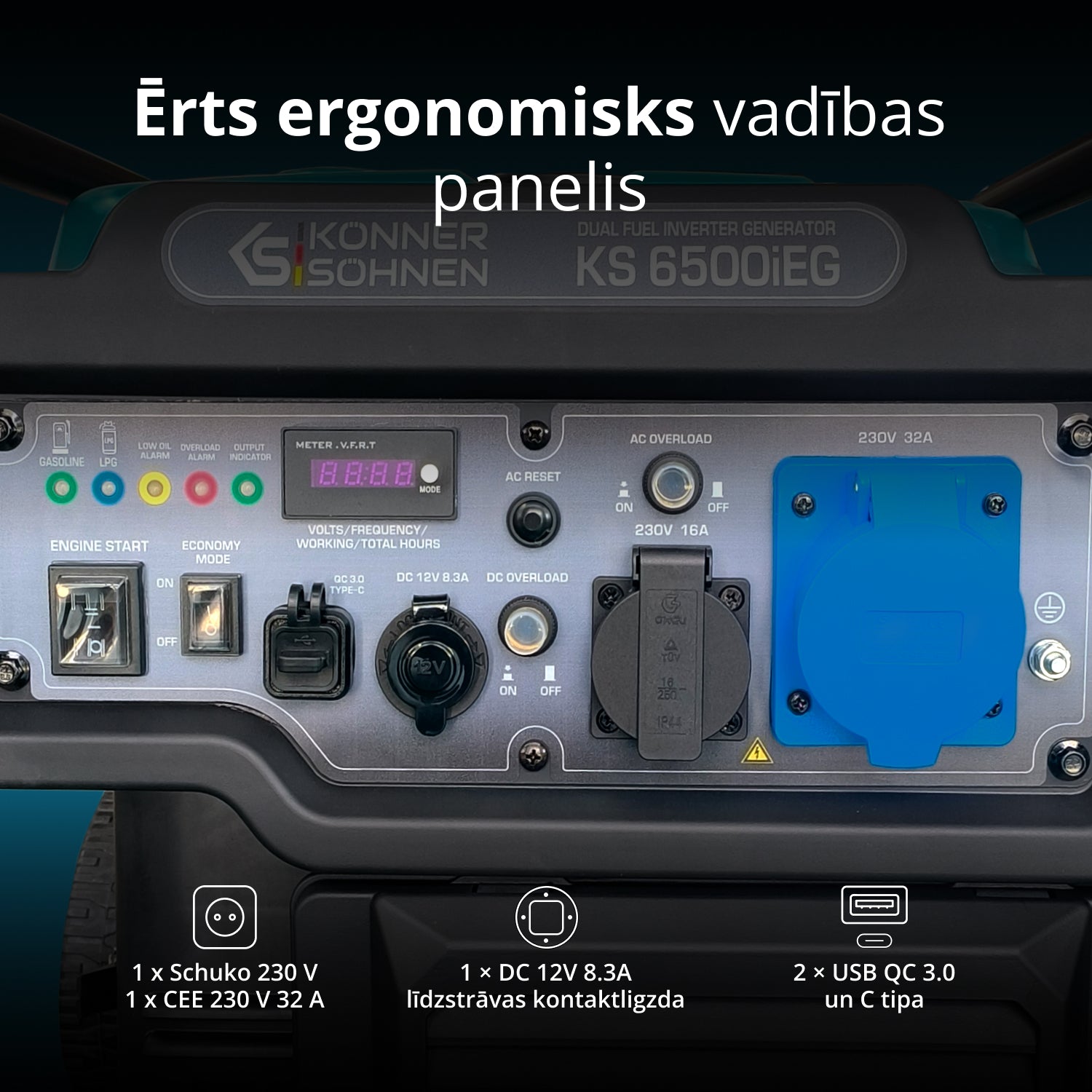 Divu degvielu invertora ģenerators KS 6500iEG