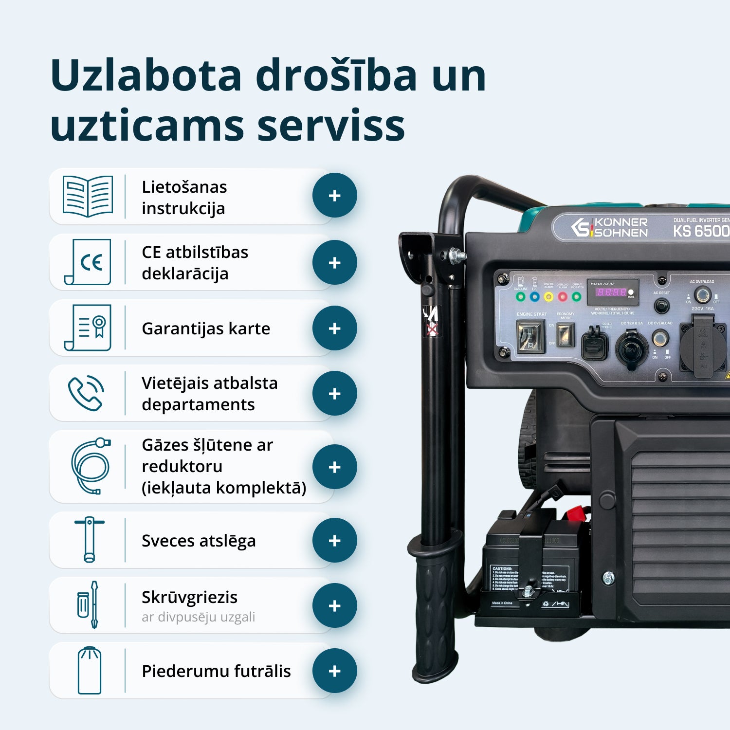 Divu degvielu invertora ģenerators KS 6500iEG