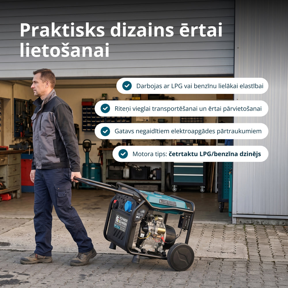 LPG/benzīna invertora ģenerators KS 8100iEG