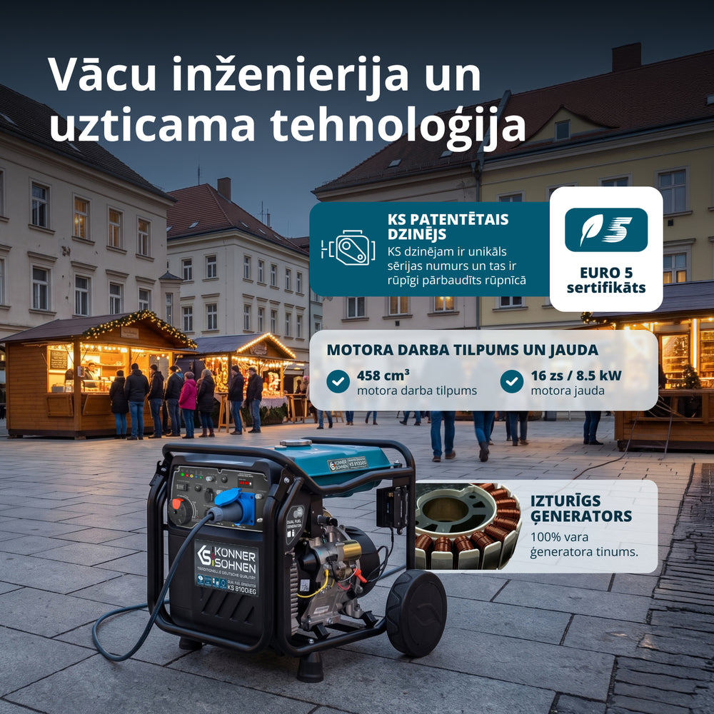 LPG/benzīna invertora ģenerators KS 8100iEG