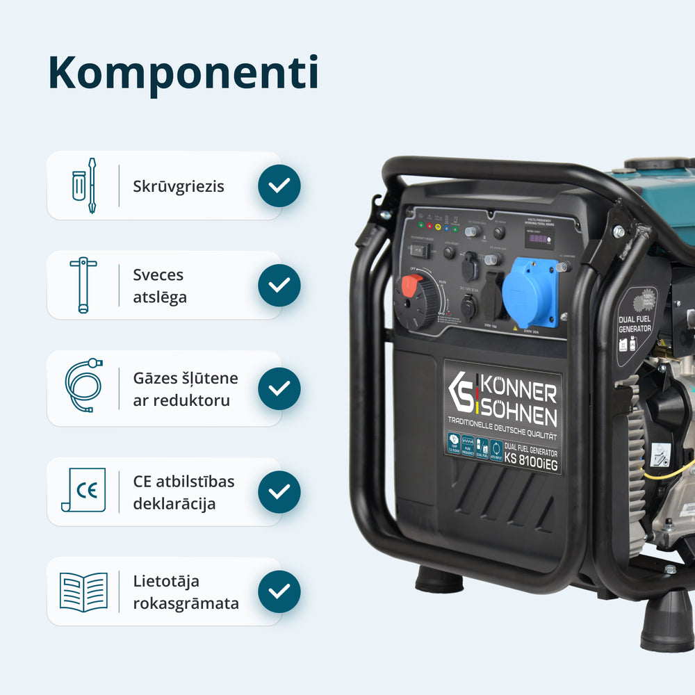 LPG/benzīna invertora ģenerators KS 8100iEG