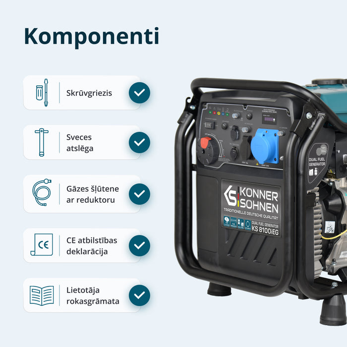 LPG/benzīna invertora ģenerators KS 8100iEG