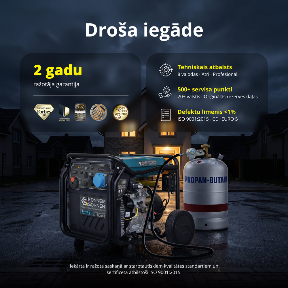 LPG/benzīna invertora ģenerators KS 8100iEG