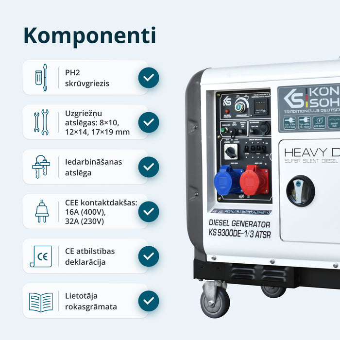 Dīzeļģenerators "Könner & Söhnen" KS 9300DE-1/3 ATSR (EURO V)
