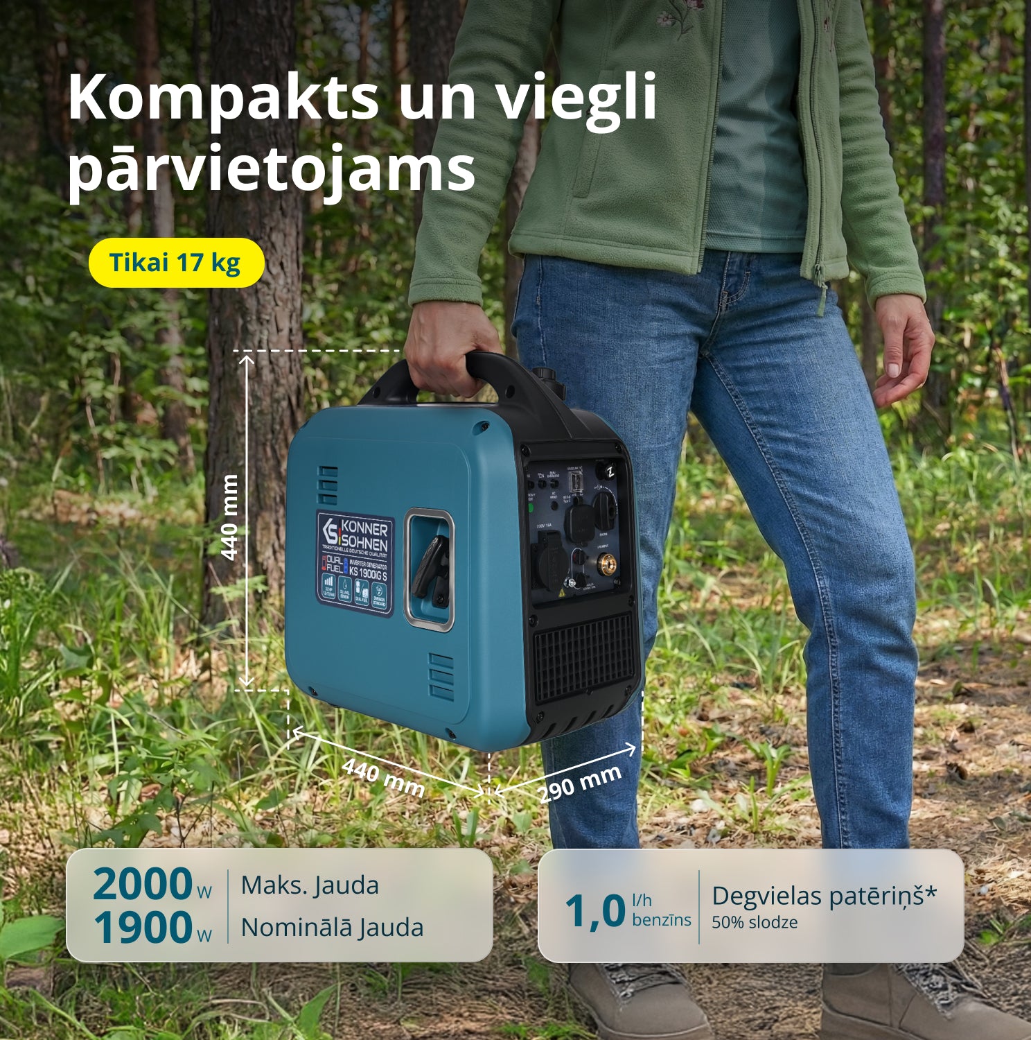 Invertora ģenerators (LPG/benzīns) KS 1900iG S