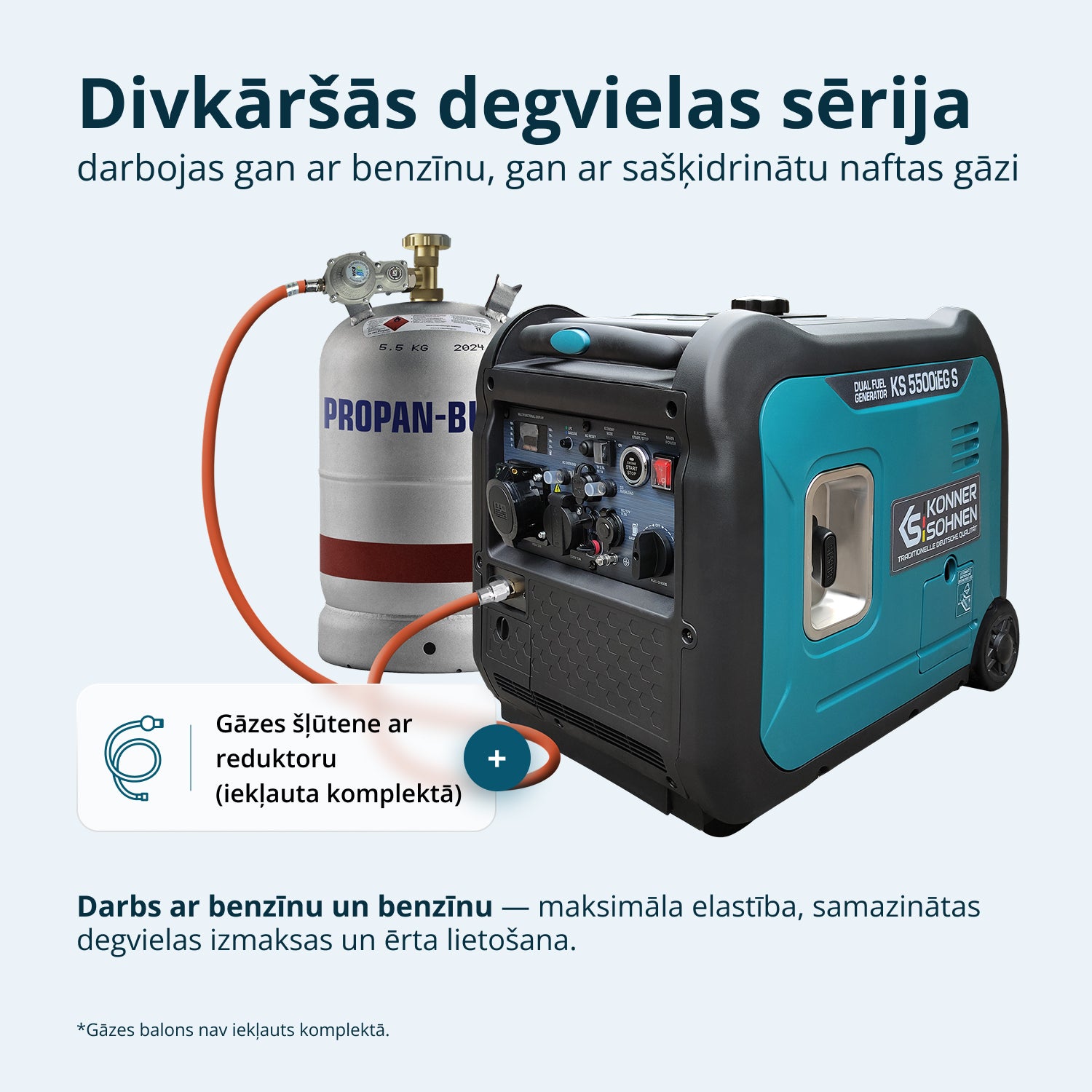 LPG/benzīna invertora ģenerators KS 5500iEG S