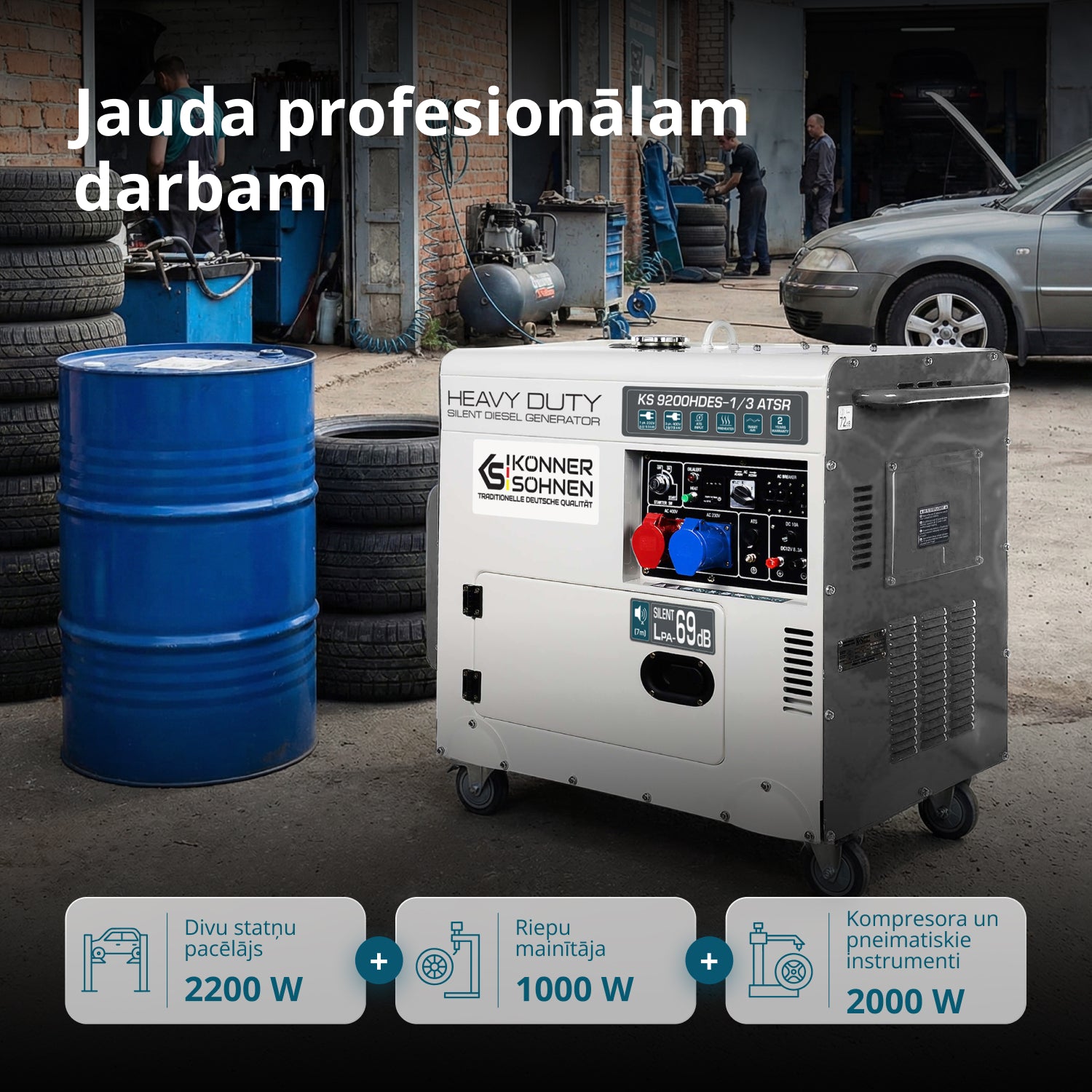 Dīzeļģenerators "Könner & Söhnen" KS 9200HDES-1/3 ATSR (EURO V)