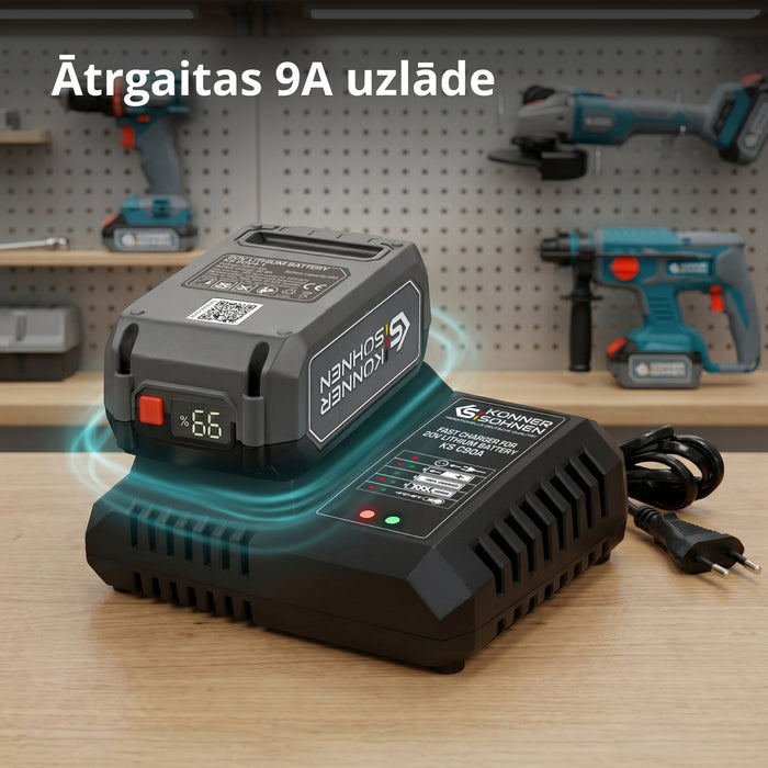 Ātrais lādētājs 20V litija akumulatoram KS C90A