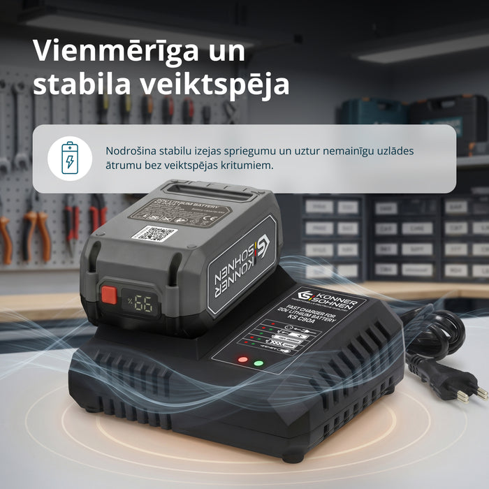 Ātrais lādētājs 20V litija akumulatoram KS C90A