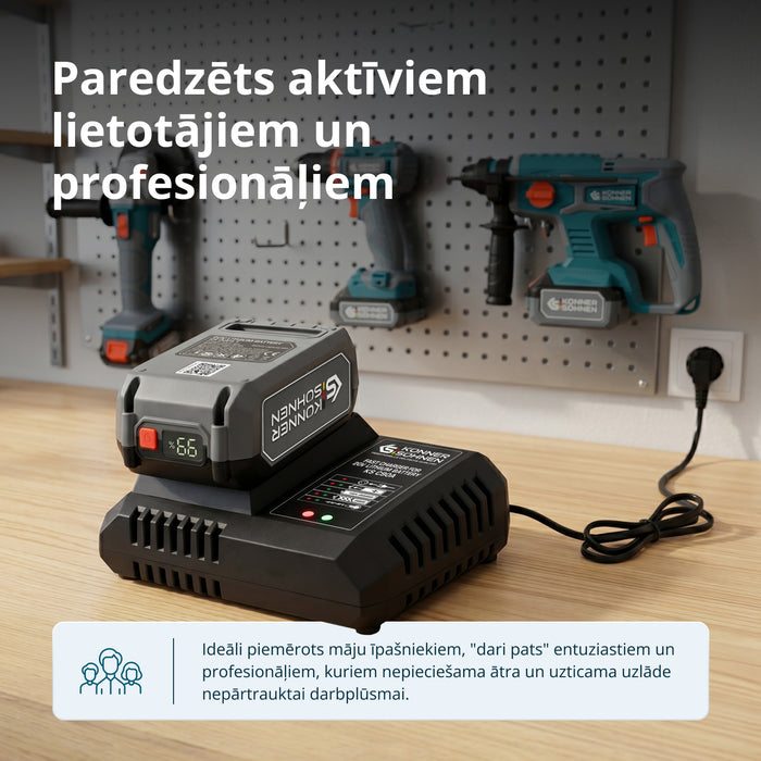 Ātrais lādētājs 20V litija akumulatoram KS C90A