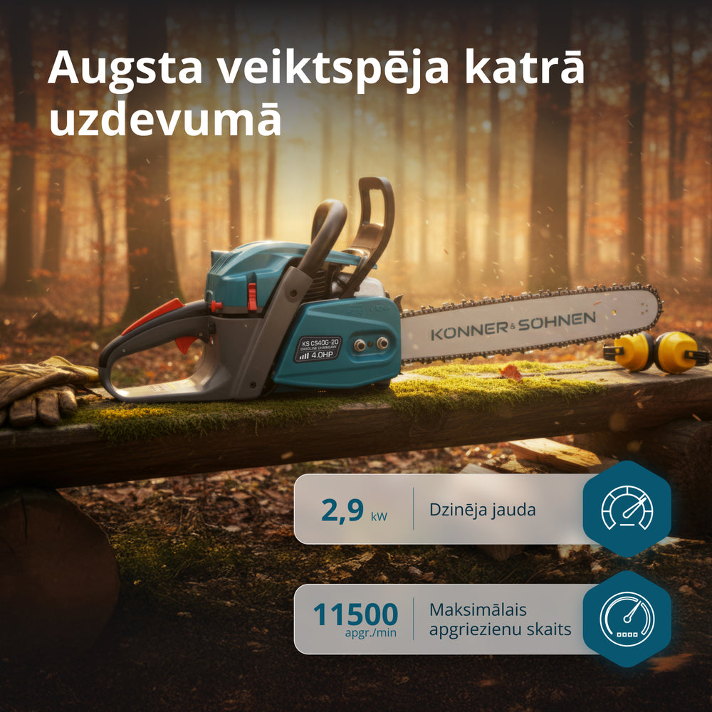 Benzīna motorzāģis KS CS40G-20