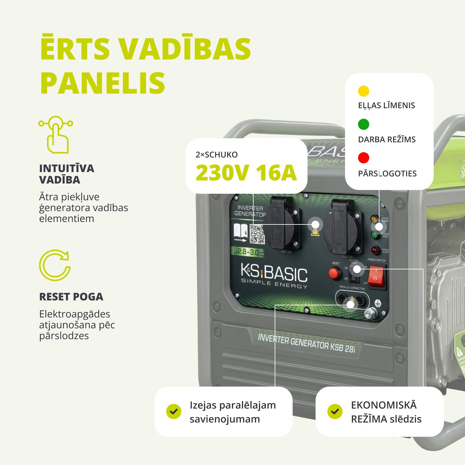 Invertora ģenerators KSB 28i