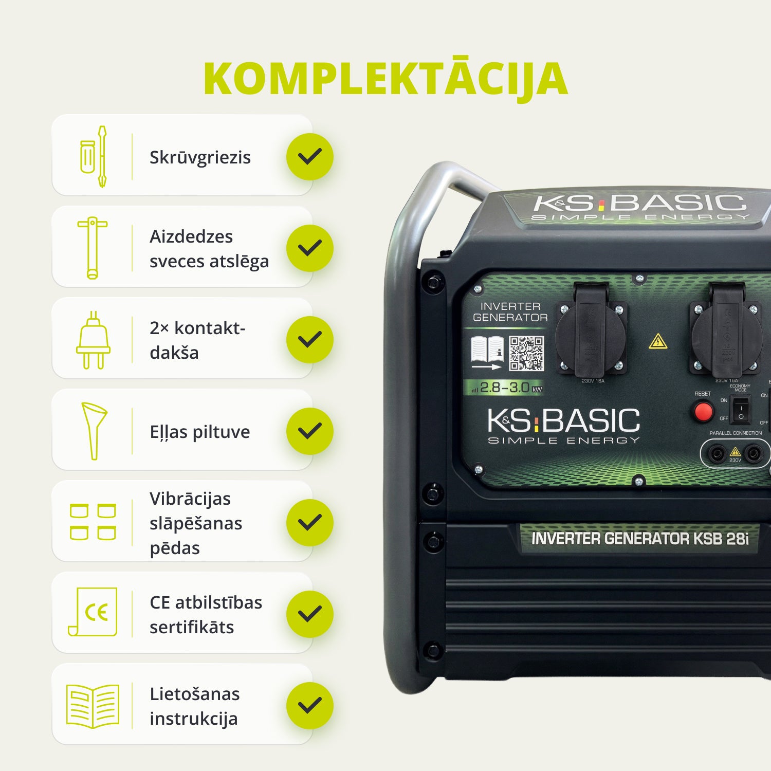 Invertora ģenerators KSB 28i
