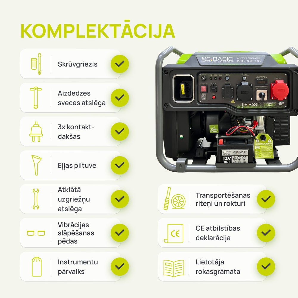 Invertora ģenerators KSB 80iE-1/3
