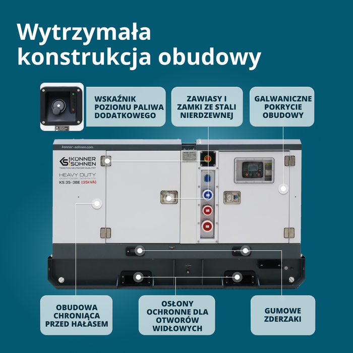 Trójfazowy agregat prądotwórczy z silnikiem Diesla KS 35-3BE