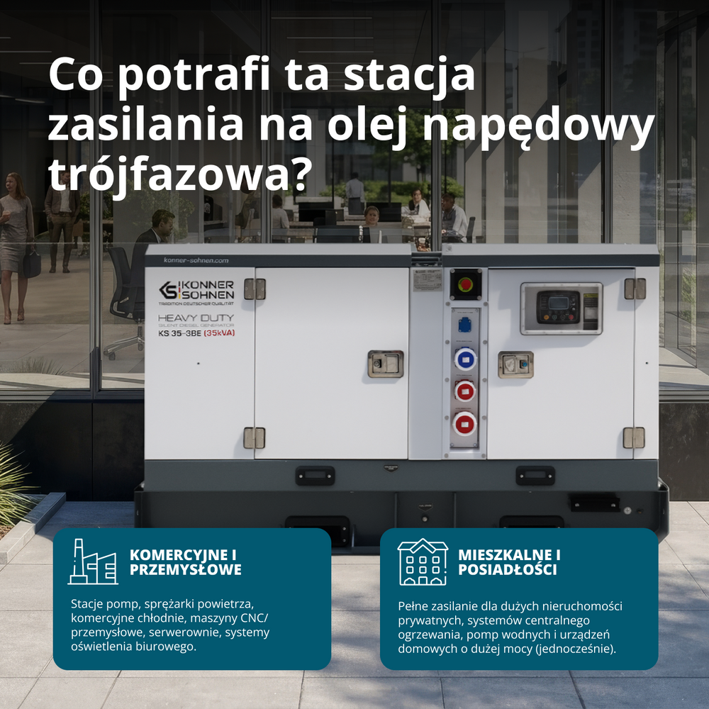 Trójfazowy agregat prądotwórczy z silnikiem Diesla KS 35-3BE