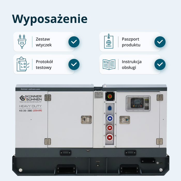 Trójfazowy agregat prądotwórczy z silnikiem Diesla KS 35-3BE