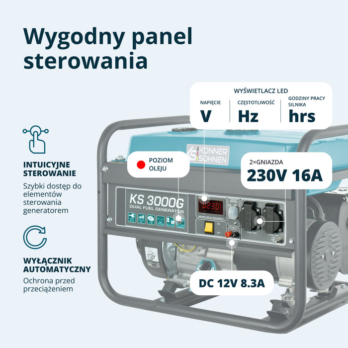 Generator benzynowo-gazowy „Könner & Söhnen” KS 3000G