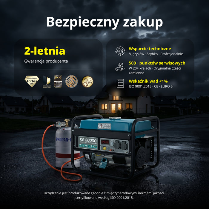 Generator benzynowo-gazowy „Könner & Söhnen” KS 3000G