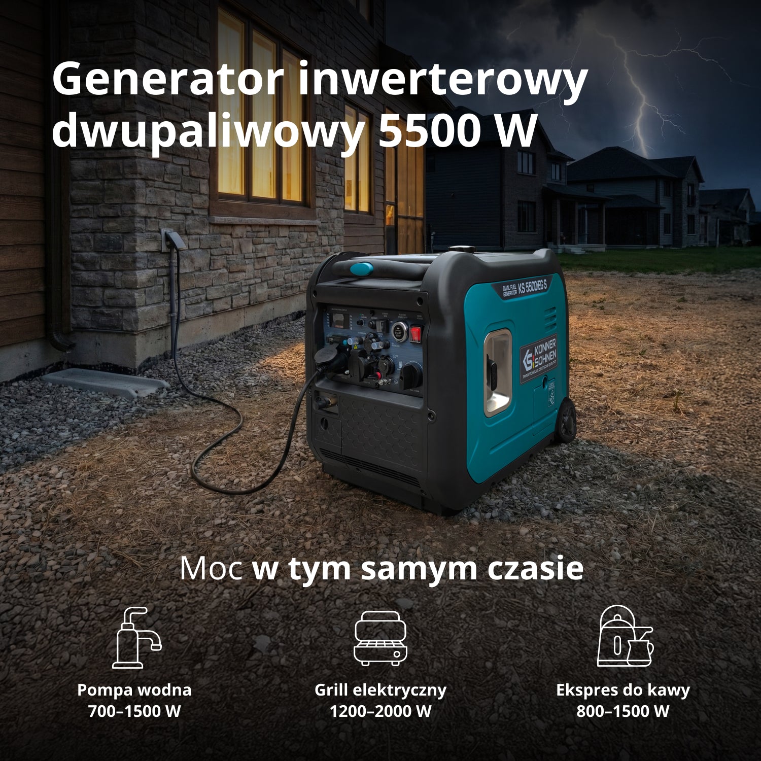 Inwerterowy generator LPG/benzyna KS 5500iEG S